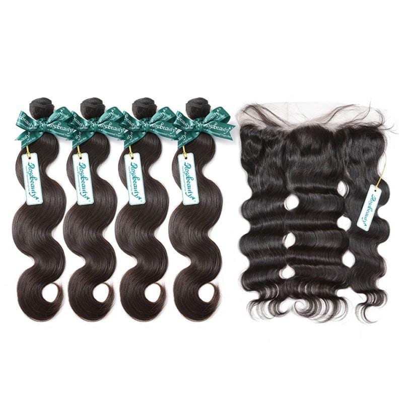 7A 4 Bundles Brazilian Hair With Frontal Body Wave - wigirlhair