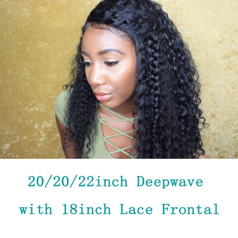 7A 3 Bundles Brazilian Hair with Frontal Deep Wave - wigirlhair