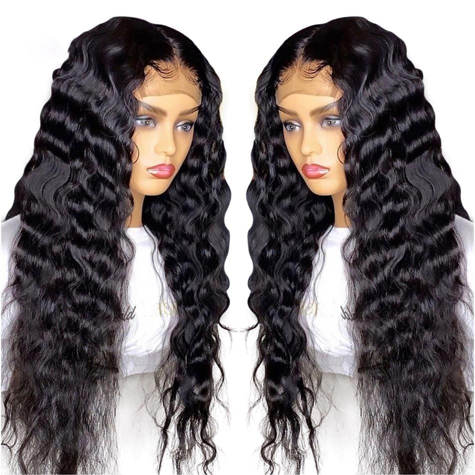 200% 13x6 Lace Front Human Hair Wigs pre plucked Deep Wave Long Wig-wigirlhair
