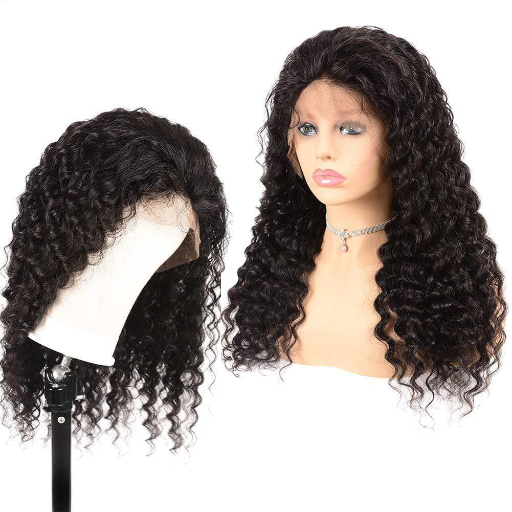 250% 13x6 Lace Front Human Hair Wigs pre plucked Deep Wave Long Wig-wigirlhair