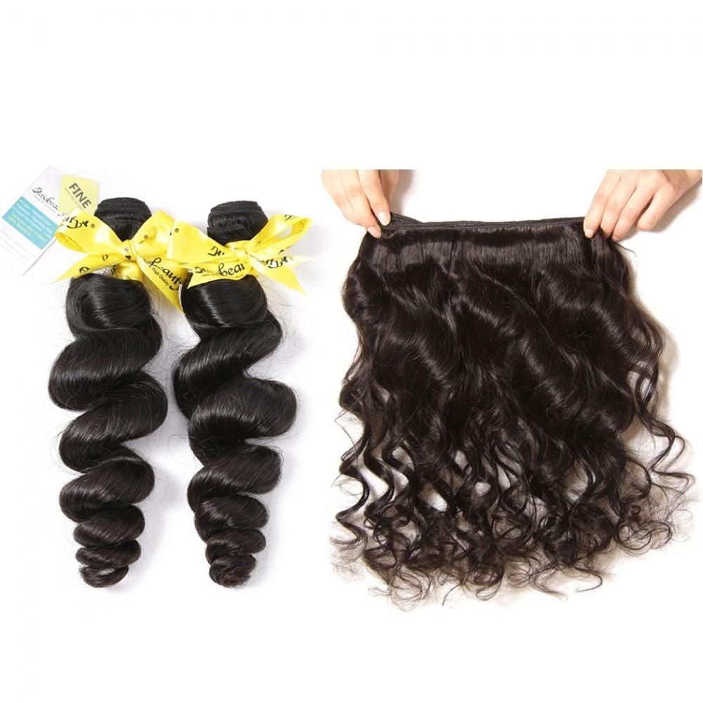7A 3 Bundles Hair Weave Brazilian Hair With Lace Closure Loose Wave