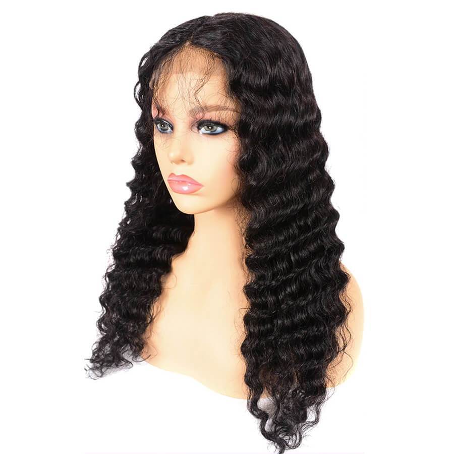 4x4 Lace Front Human Hair Closure Wigs Deep Wave - wigirlhair