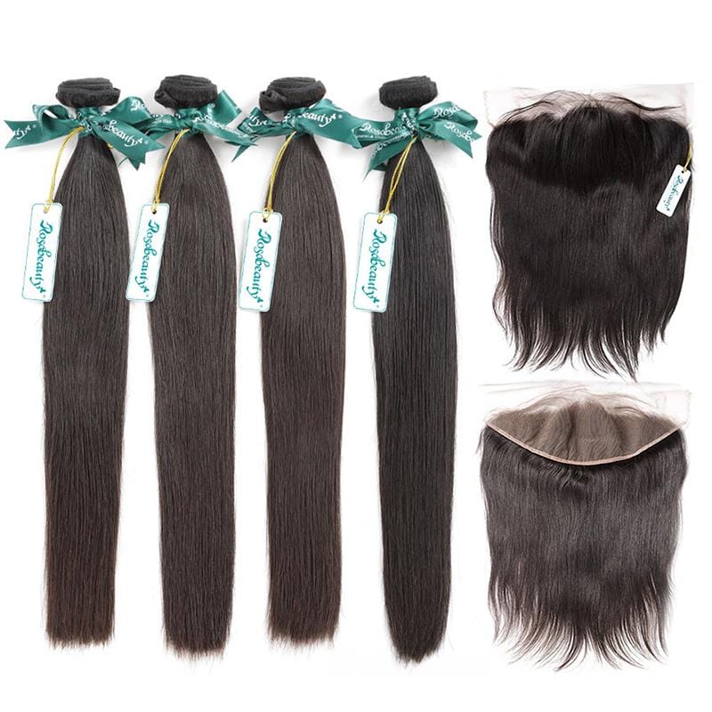 7A 4 Bundles Brazilian Hair With 13×6 Frontal Straight - wigirlhair