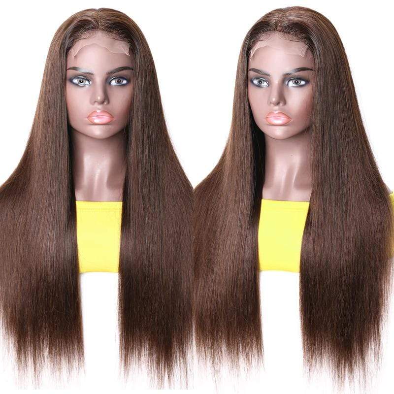 4x4 #4 Blonde Straight Human Hair Lace Front Wig - wigirlhair