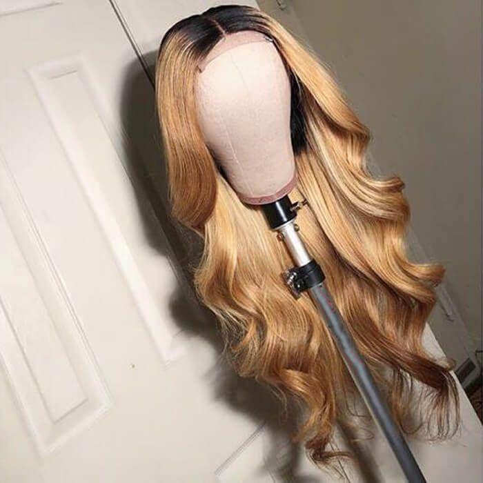 Ombre Honey Blonde Body Wave Lace Front Wig Virgin Human Hair - wigirlhair