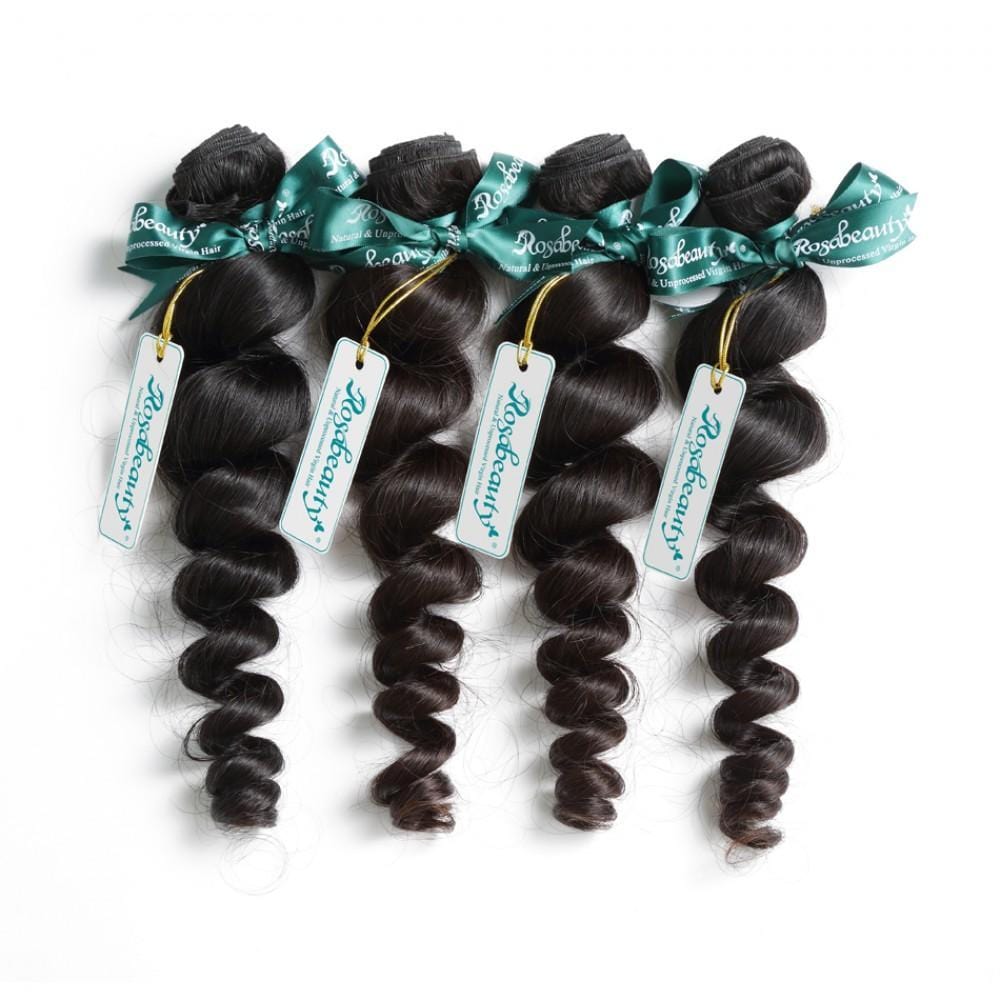 7A 4 Bundles Hair Weave Brazilian Hair With Silk Base Closure Loose Wave