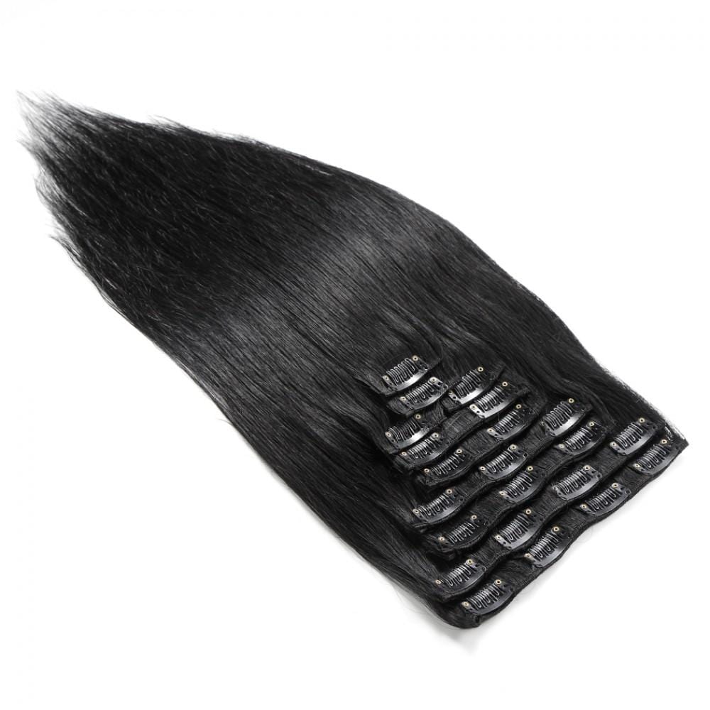 140G Brazilian Hair Straight Clip in Hair Extension #1B #1 #2 #4#613 10PSet