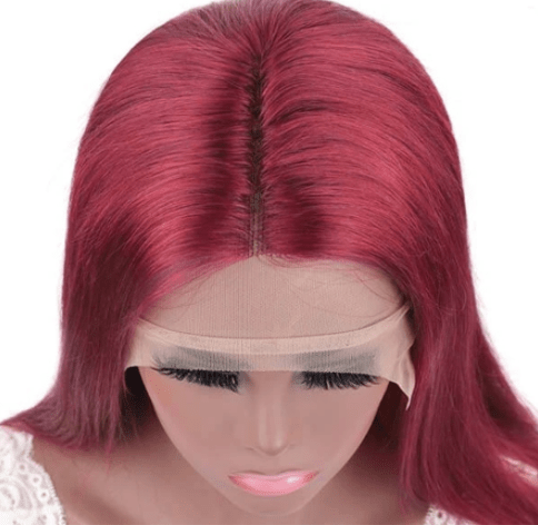 99J Burgundy Straight T-Part Lace Frontal Wig Human Hair Wigs - wigirlhair