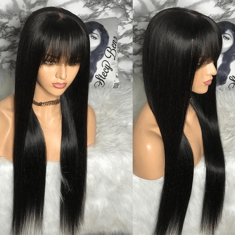 Full Machine Made Wig Straight Human Hair - wigirlhair