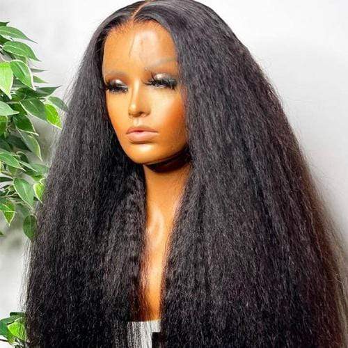 Kinky Straight Lace Front Human Hair Wigs Pre plucked Wig For Women-wigirlhair