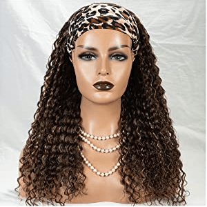 #4/27 Ombre Color Deep Curly Highlight Headband Wig Virgin Human Hair - wigirlhair