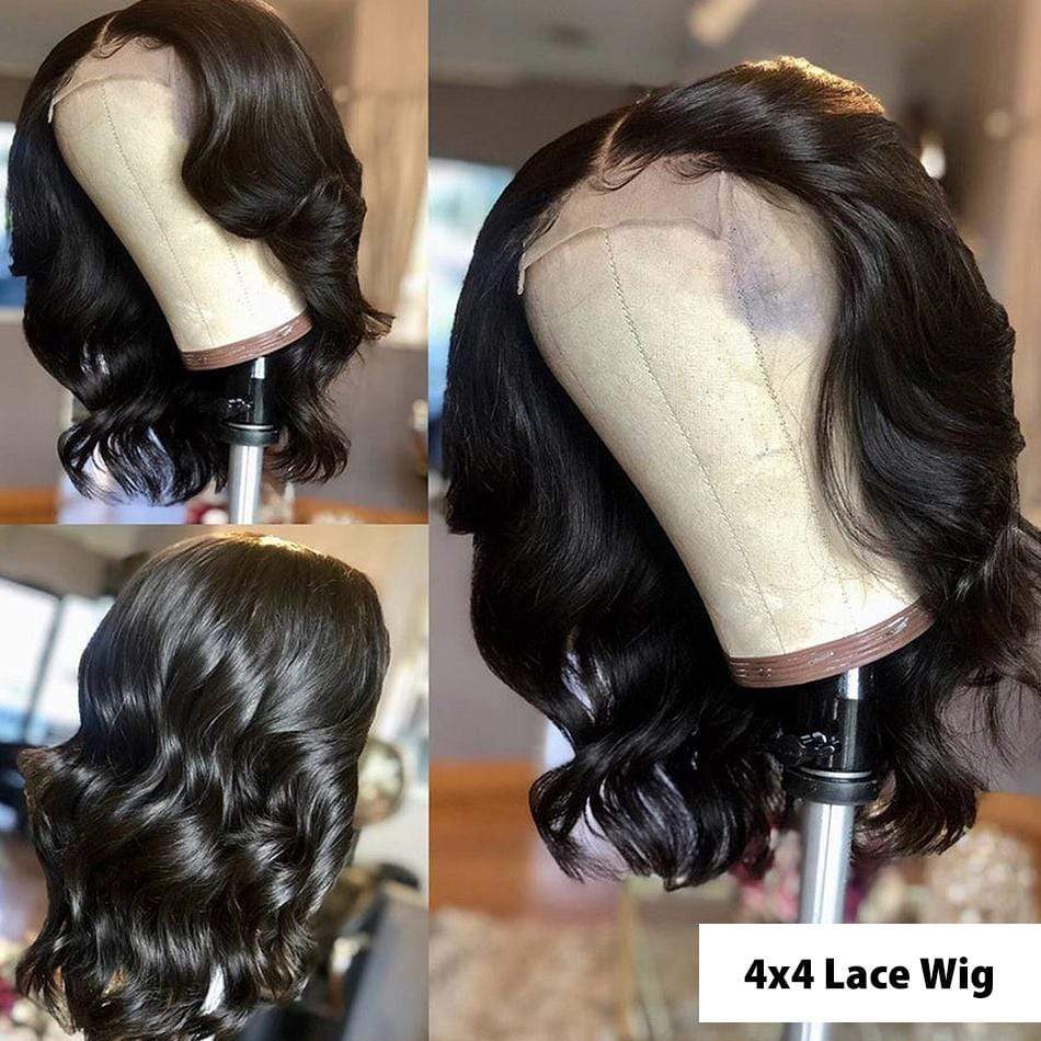 4x4 Body Wave Bob Wig Human Hair Wigs - wigirlhair