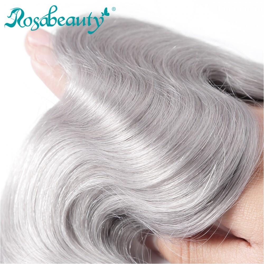 8A #T1B/Grey Body Wave Hair Bundles 3:7