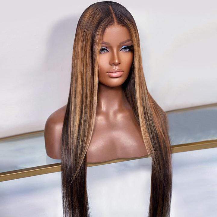 T Part #4/27 Lace Front Human Hair Wigs Brazilian Straight Frontal Wig - wigirlhair