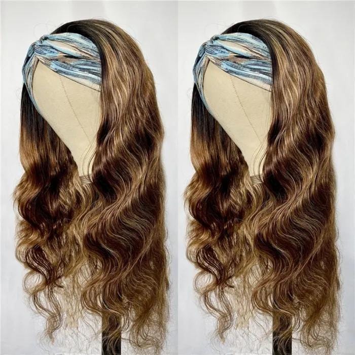 #1B/412 Ombre Color Body Wave Headband Wigs Virgin Human Hair - wigirlhair
