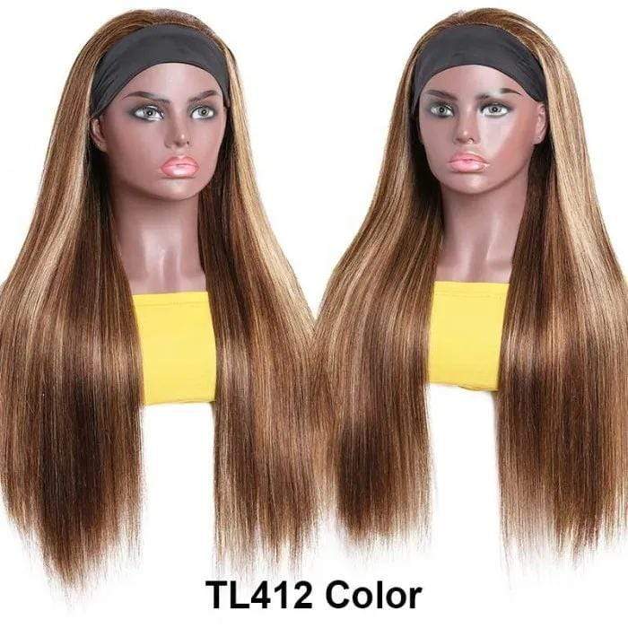 #412 Color Highlight Straight Headband Wigs Virgin Human Hair-wigirlhair